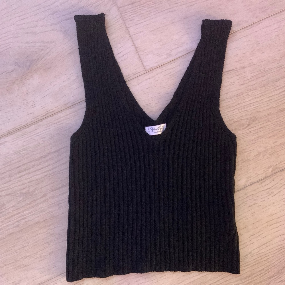 John Galt/Brandy Melville Rina Sweater Tank Top Black